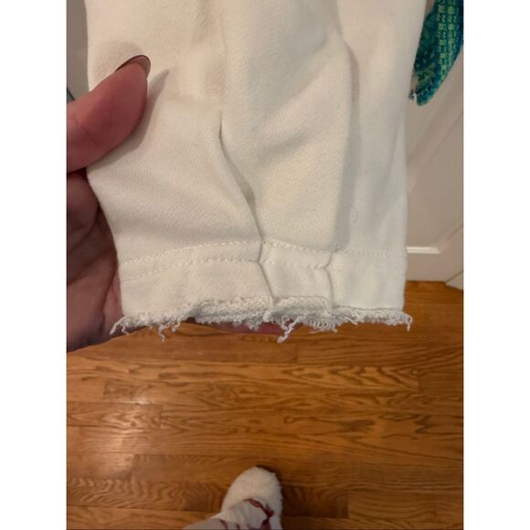 Natural Life White Aqua Sweater Accented Rounded Hem Sweatshirt sz L\ XL EUC - Picture 3 of 6